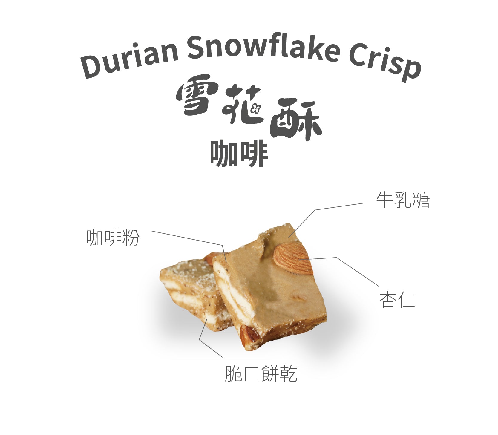 咖啡口味雪花酥家庭裝擺拍